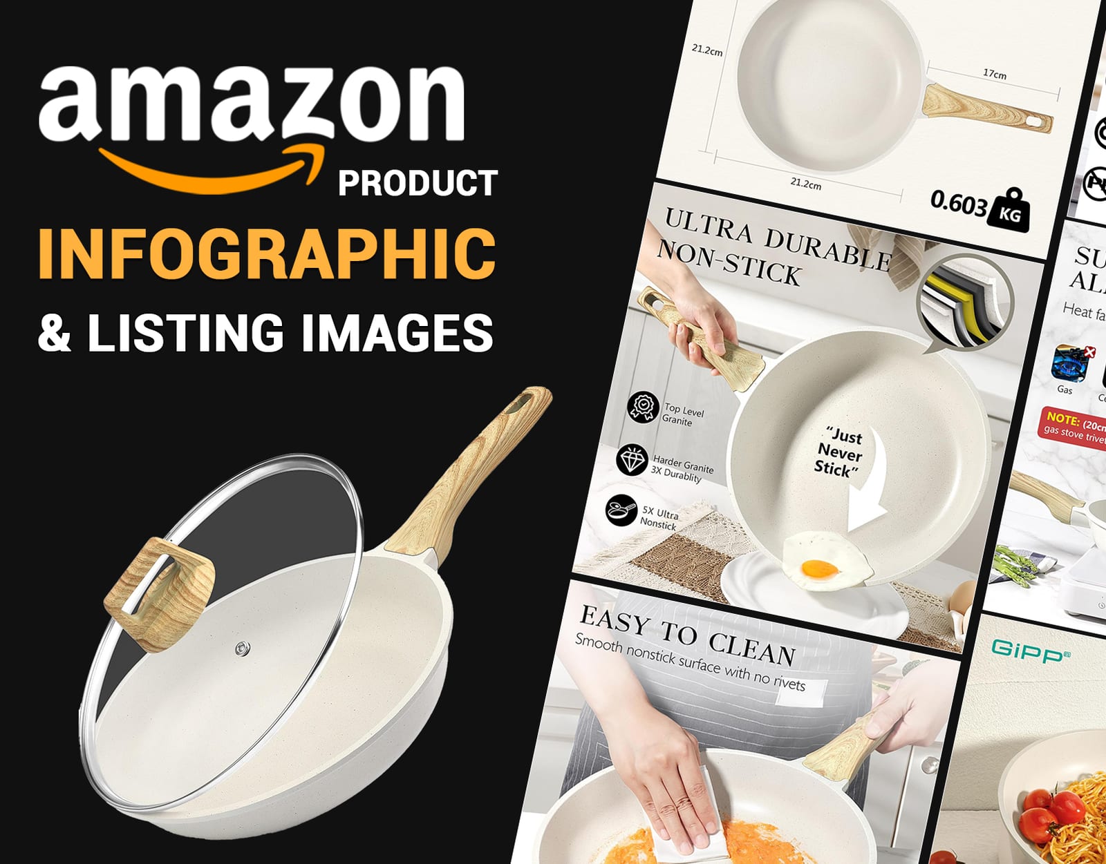 Amazon Listing Images For Nonstick Frying Pan