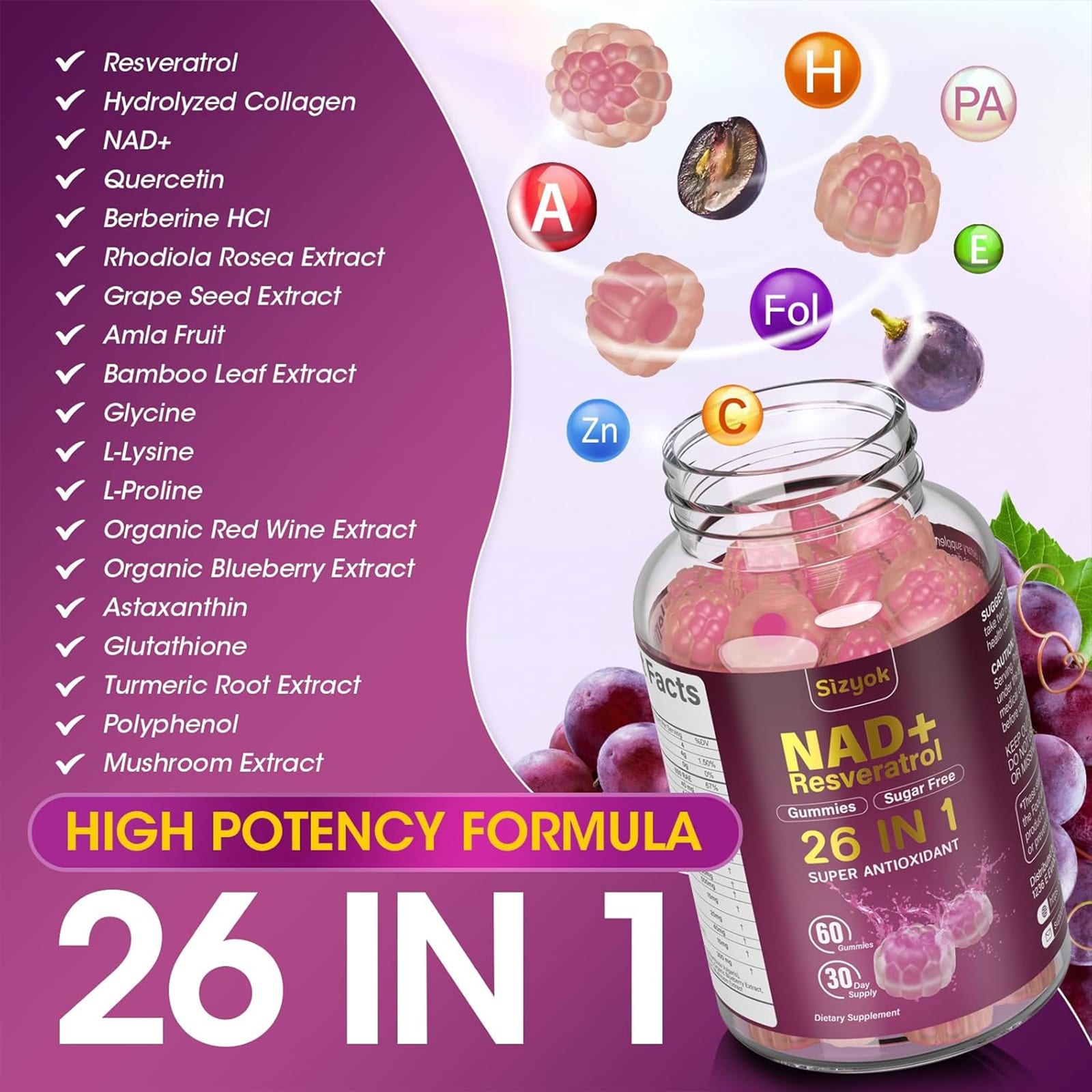 Gallery image for Amazon Listing Images for NAD Supplements