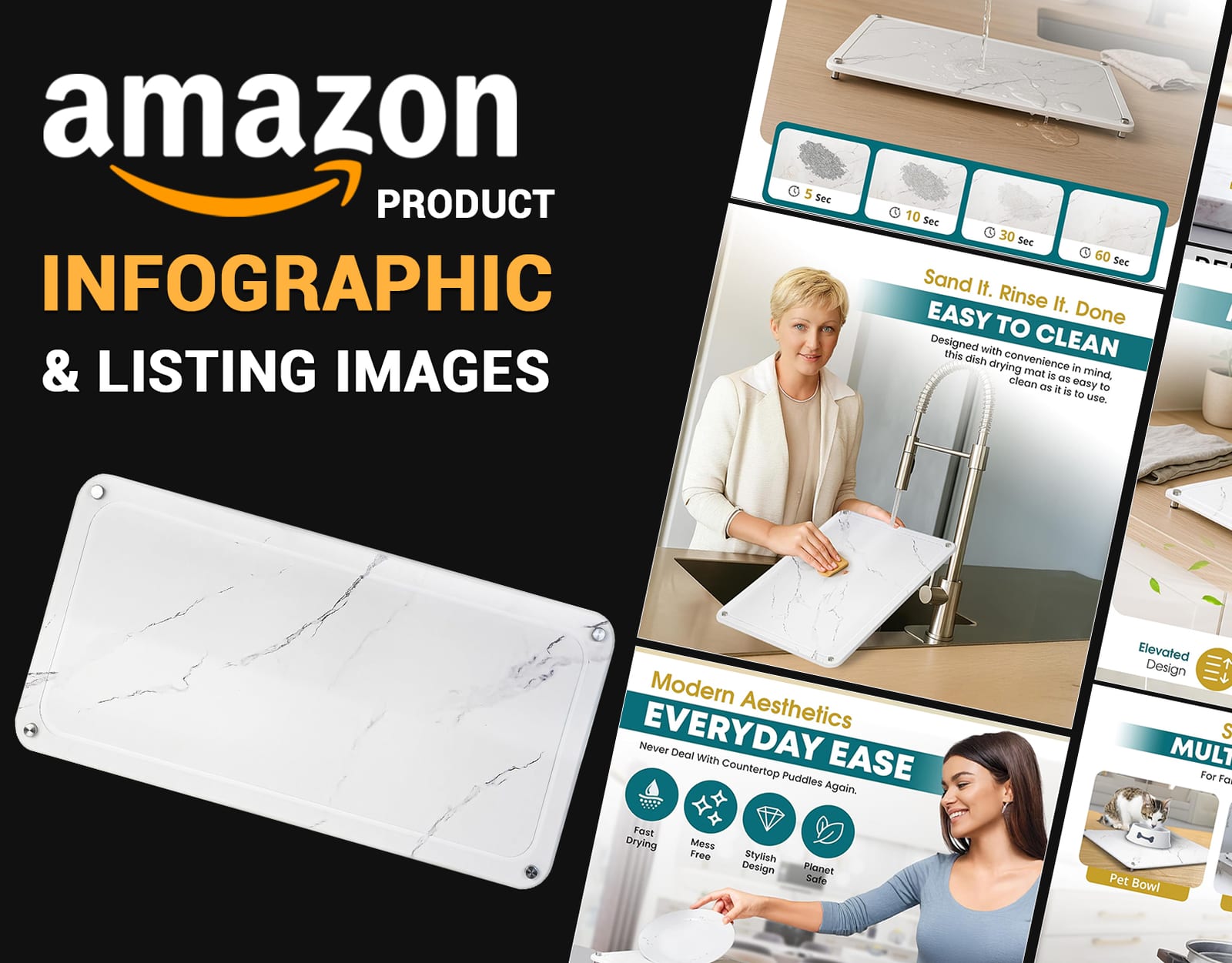 Amazon Listing Images for Stone Drying Mat