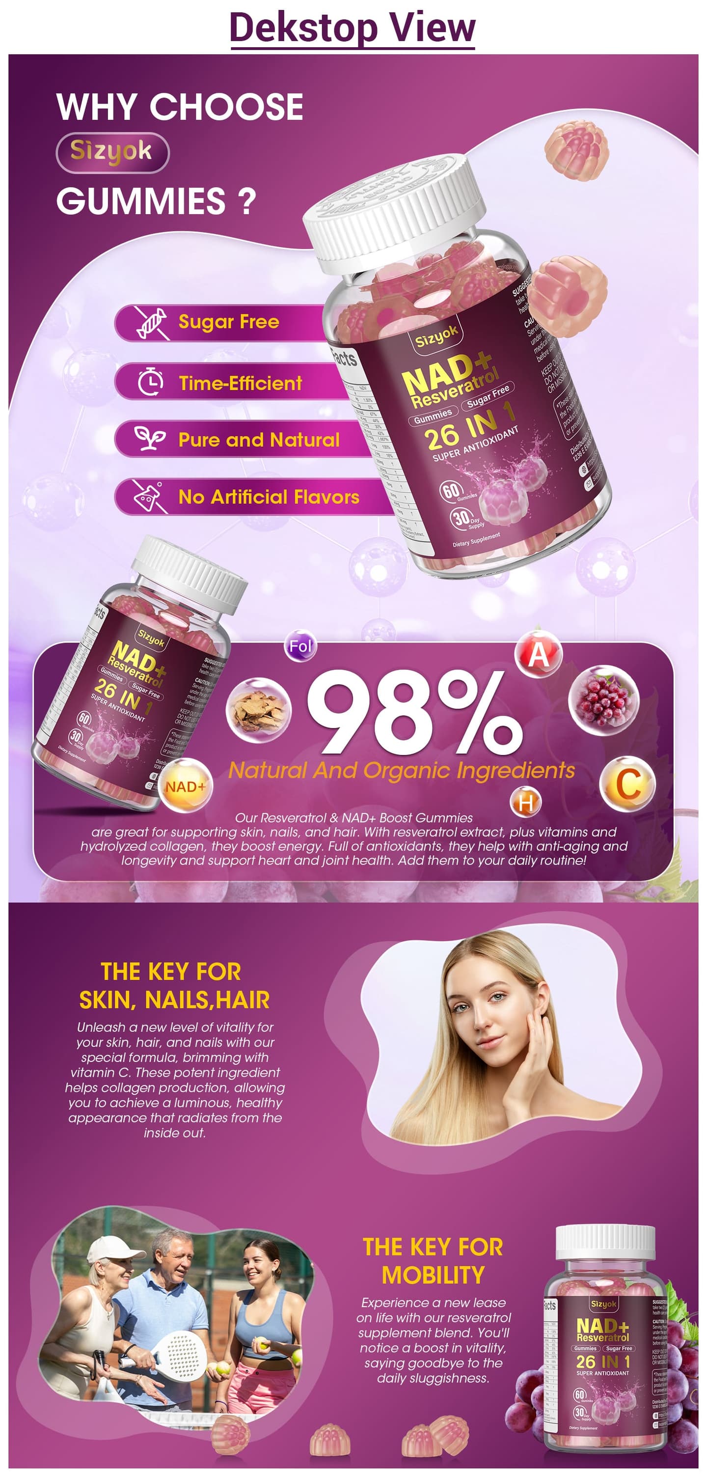 Gallery image for Amazon Premium A+ content design for NAD Supplements