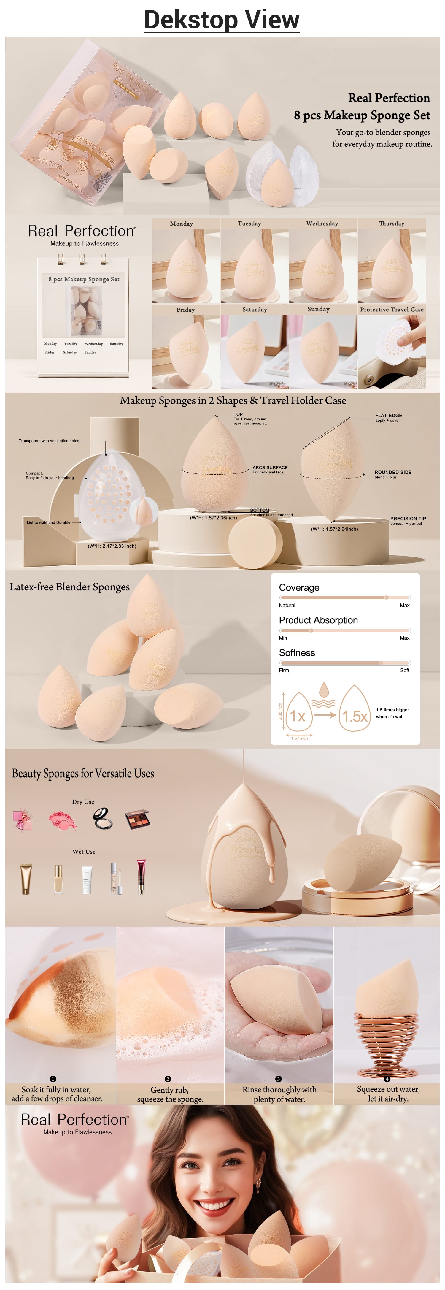 Gallery image for Amazon Premium A+ content design for Makeup Sponge Set