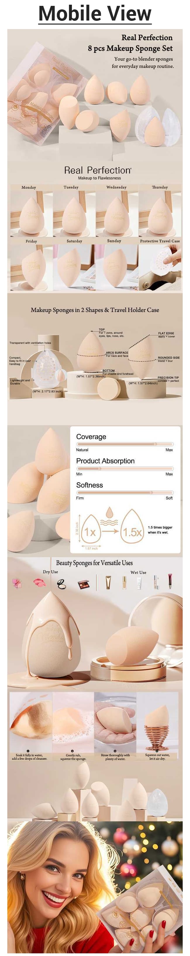Gallery image for Amazon Premium A+ content design for Makeup Sponge Set