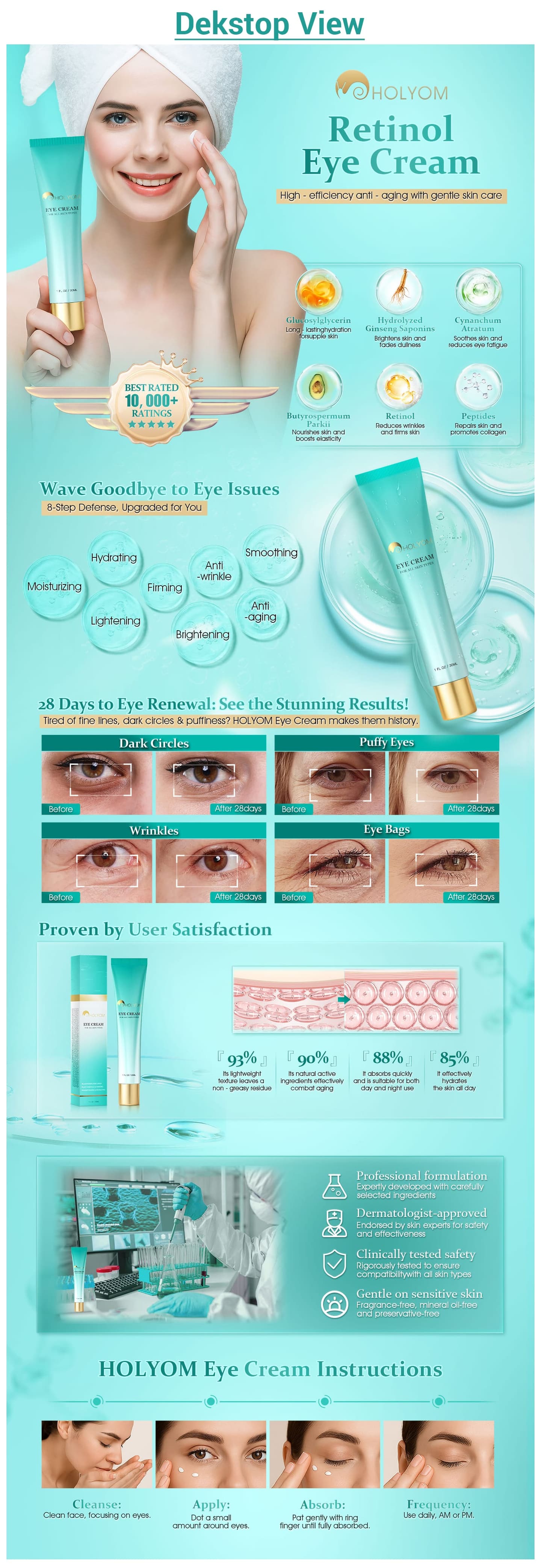 Gallery image for Amazon Premium A+ content design for Eye Cream 