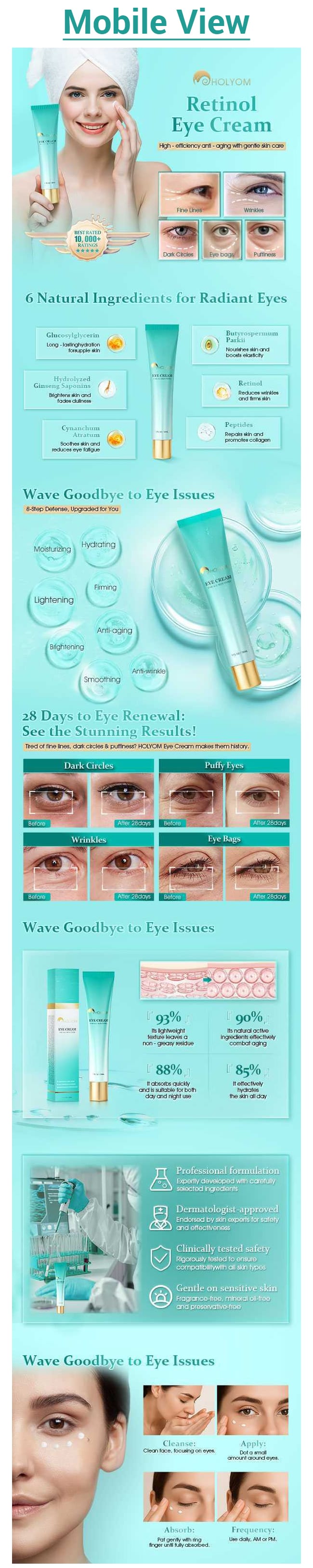 Gallery image for Amazon Premium A+ content design for Eye Cream 