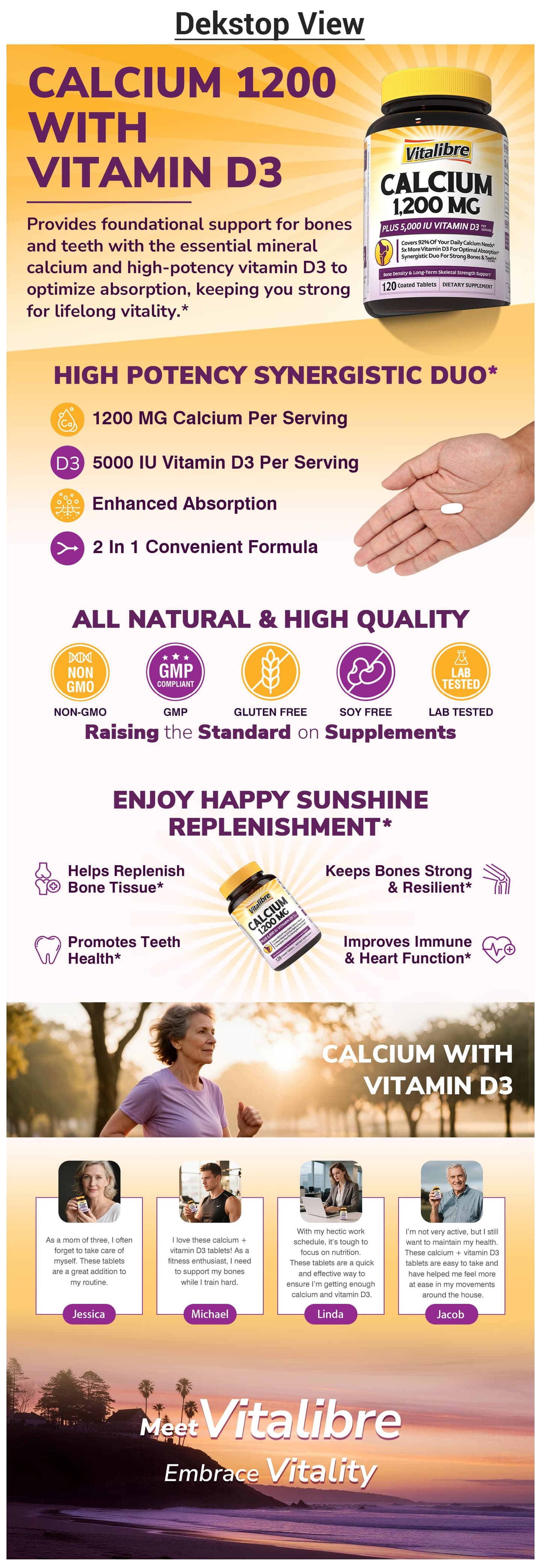 Gallery image for Amazon Premium A+ content design for Calcium Supplement