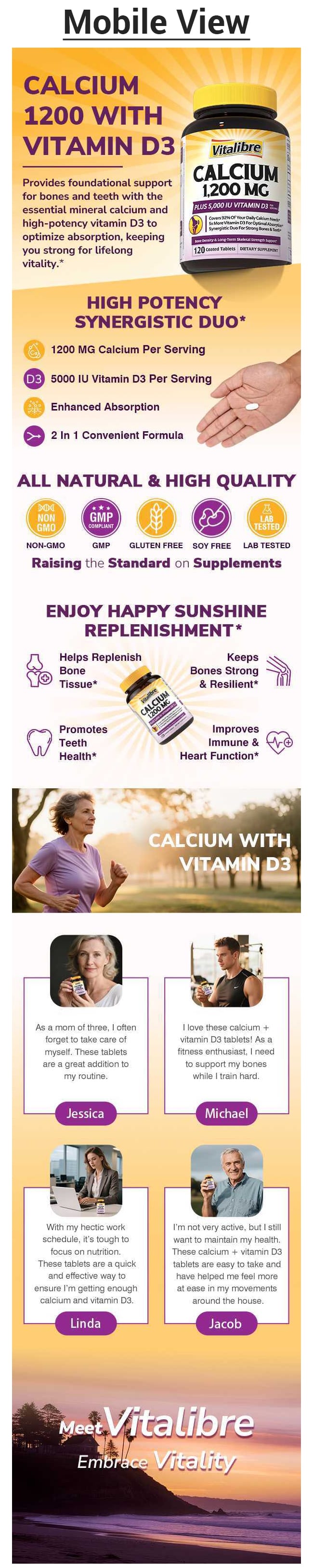 Gallery image for Amazon Premium A+ content design for Calcium Supplement