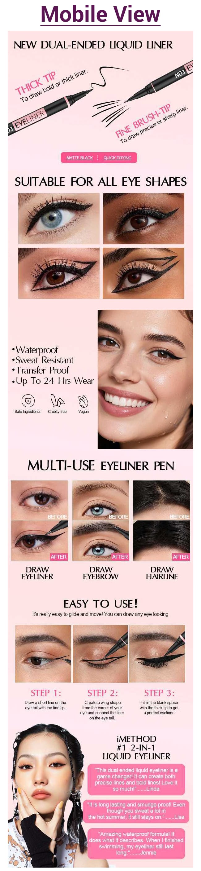 Gallery image for Amazon Premium A+ content design for Liquid Eyeliner