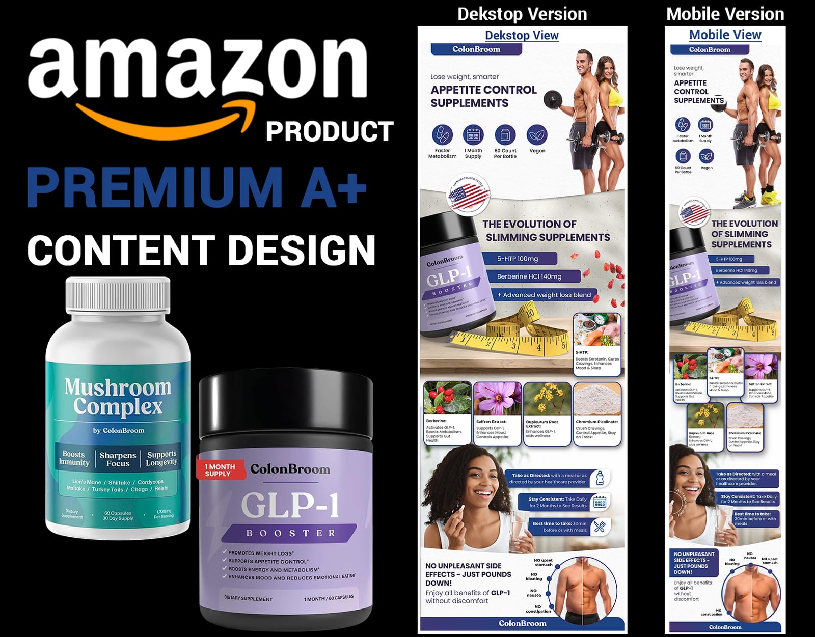 Amazon Premium A+ content design for Weight Management Supplement