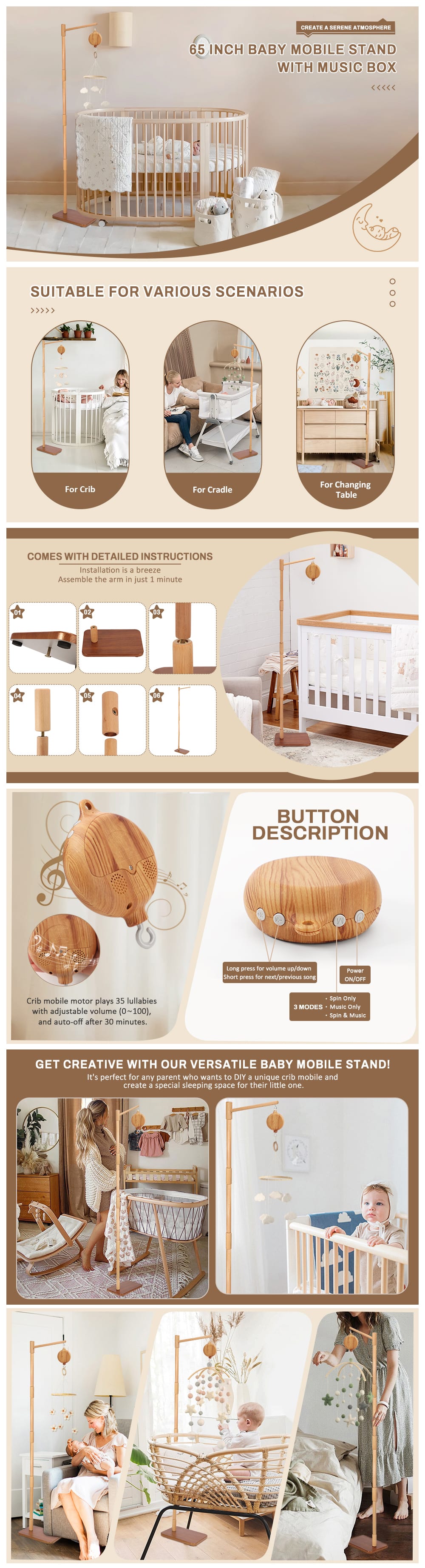 Gallery image for Amazon A+ content design for Floor-Standing Crib