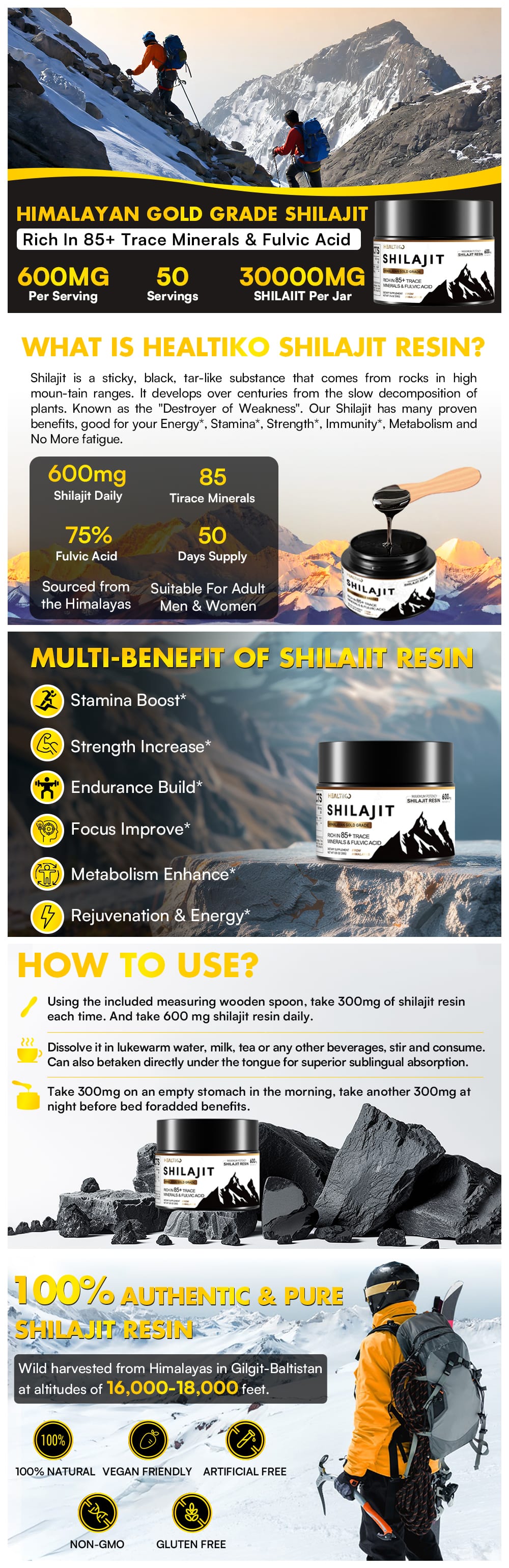 Gallery image for Amazon A+ content design for Shilajit Resin