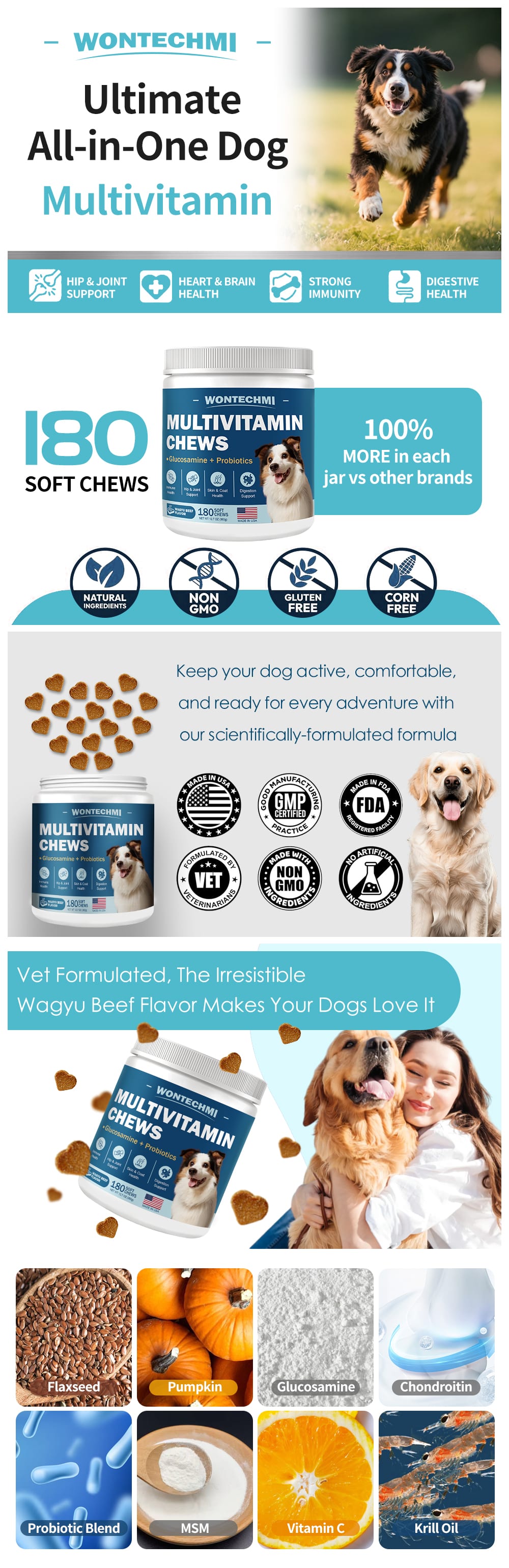 Gallery image for Amazon A+ content design for Dog Multivitamin