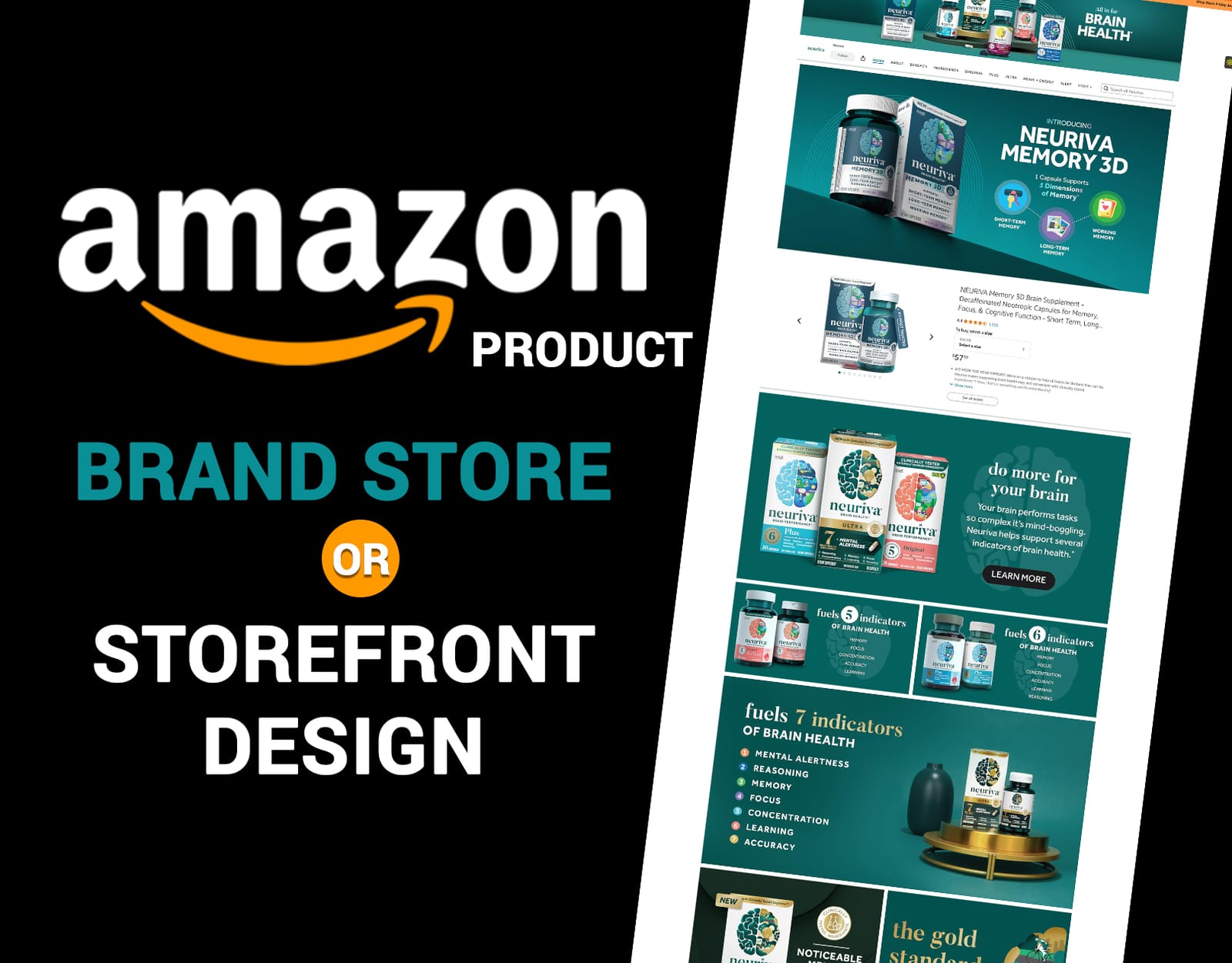 Amazon Brand Store or Storefront Design for Brain Health
