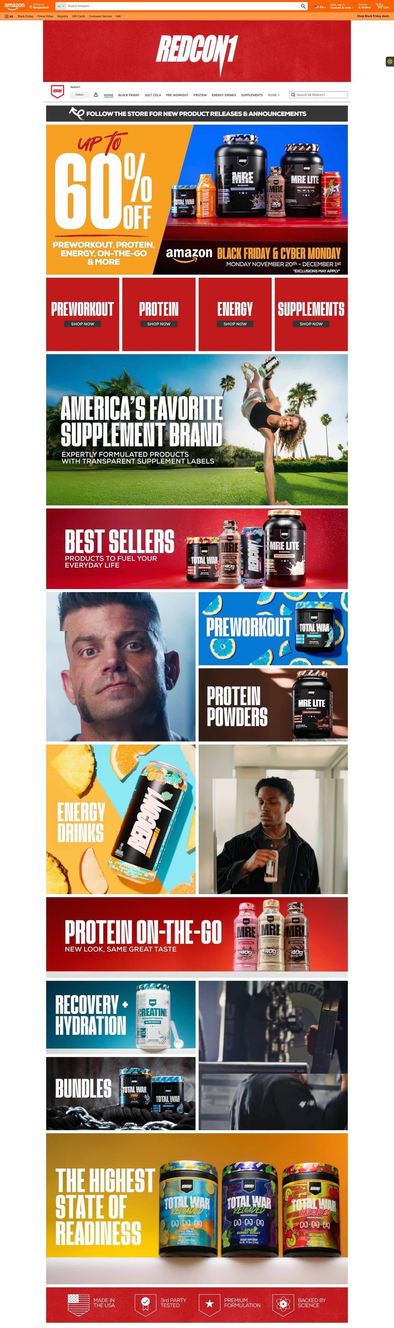 Gallery image for Amazon Brand Store or Storefront Design for Sports Supplement 