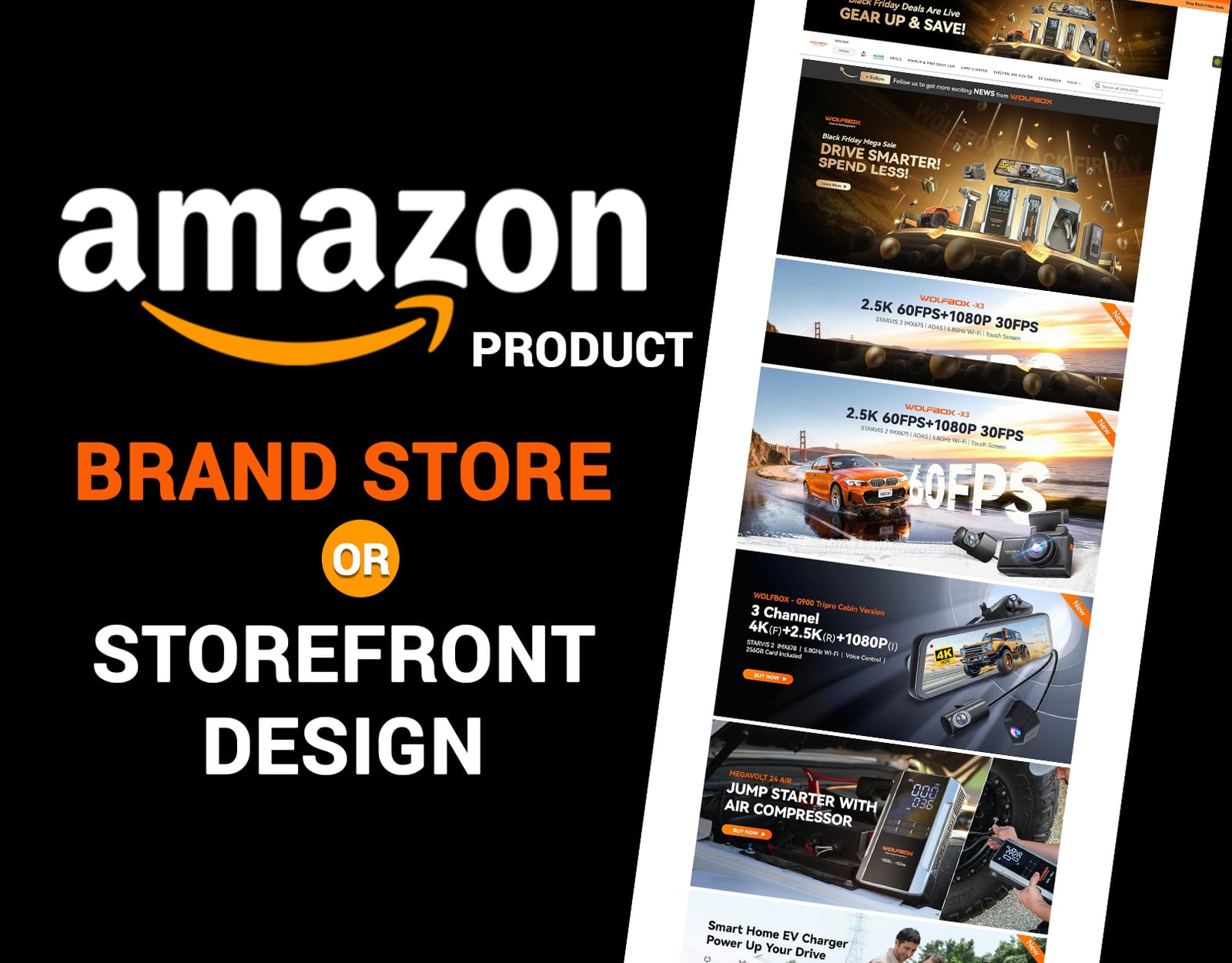 Amazon Brand Store or Storefront Design for Car Electronics Accessories