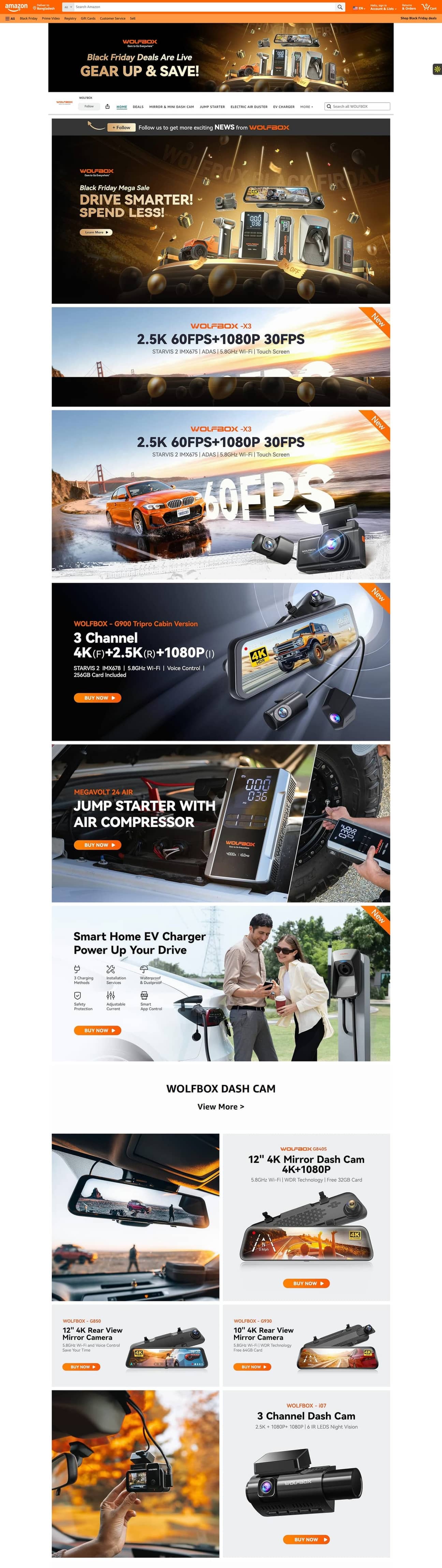 Gallery image for Amazon Brand Store or Storefront Design for Car Electronics Accessories