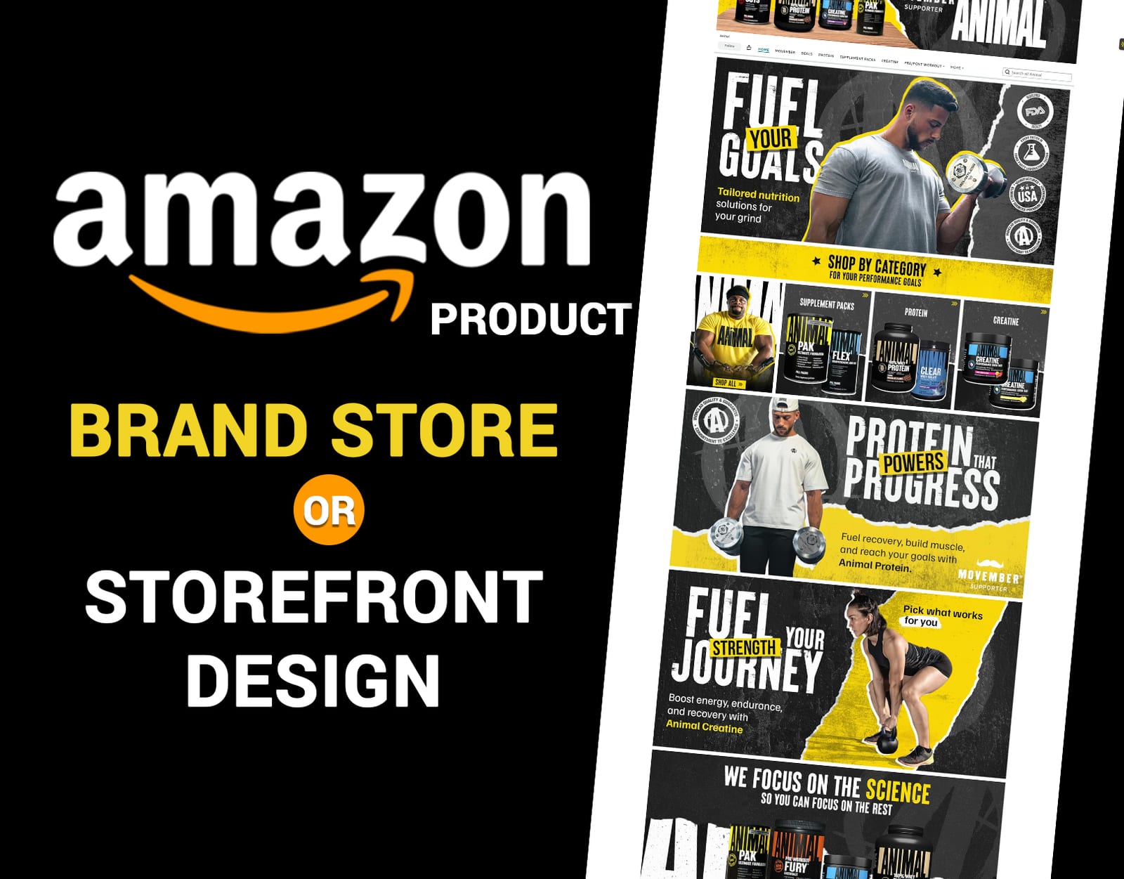 Amazon Brand Store or Storefront Design for  Sports Nutrition