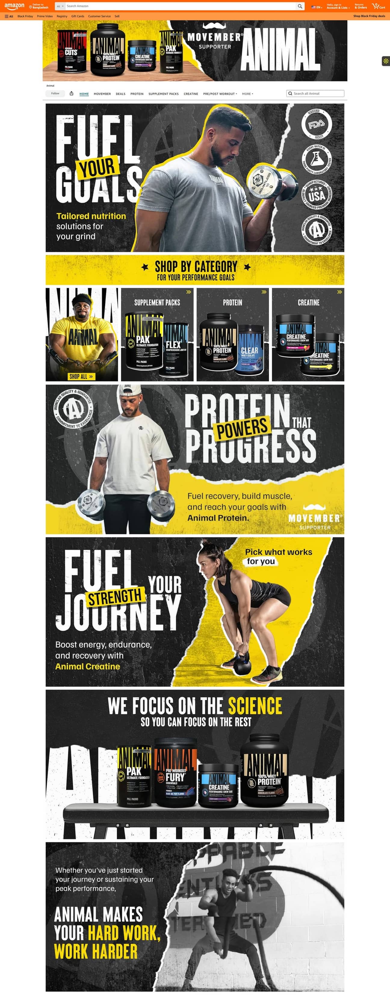 Gallery image for Amazon Brand Store or Storefront Design for  Sports Nutrition