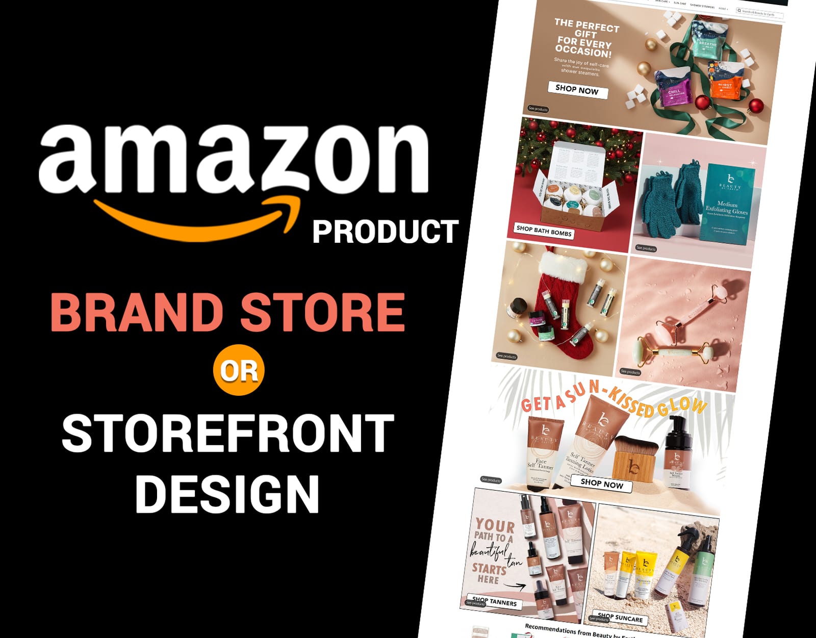 Amazon Brand Store or Storefront Design for Beauty & Skincare