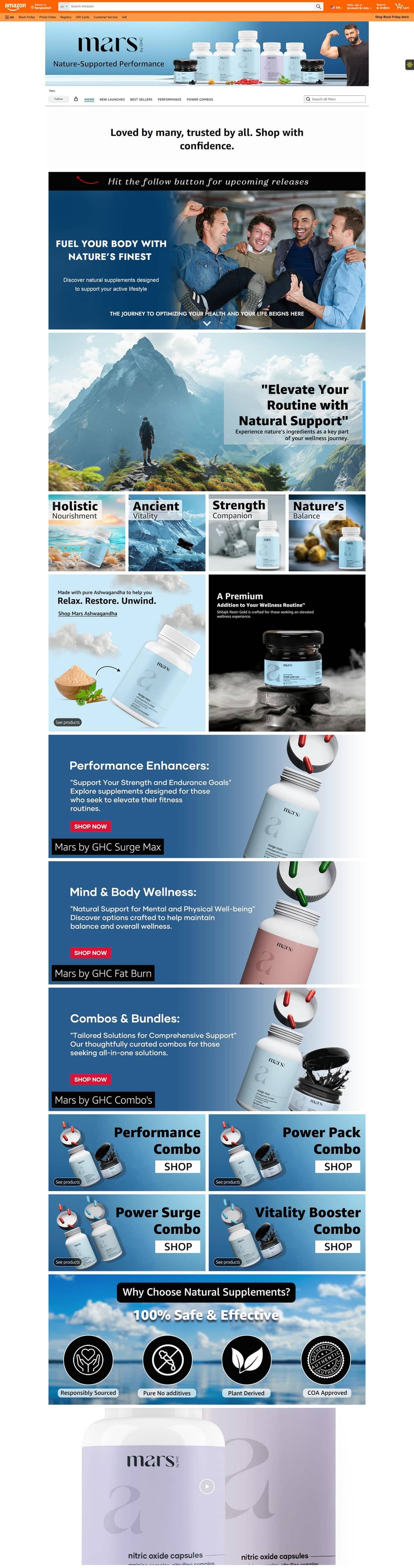 Gallery image for Amazon Brand Store or Storefront Design for Health & Wellness