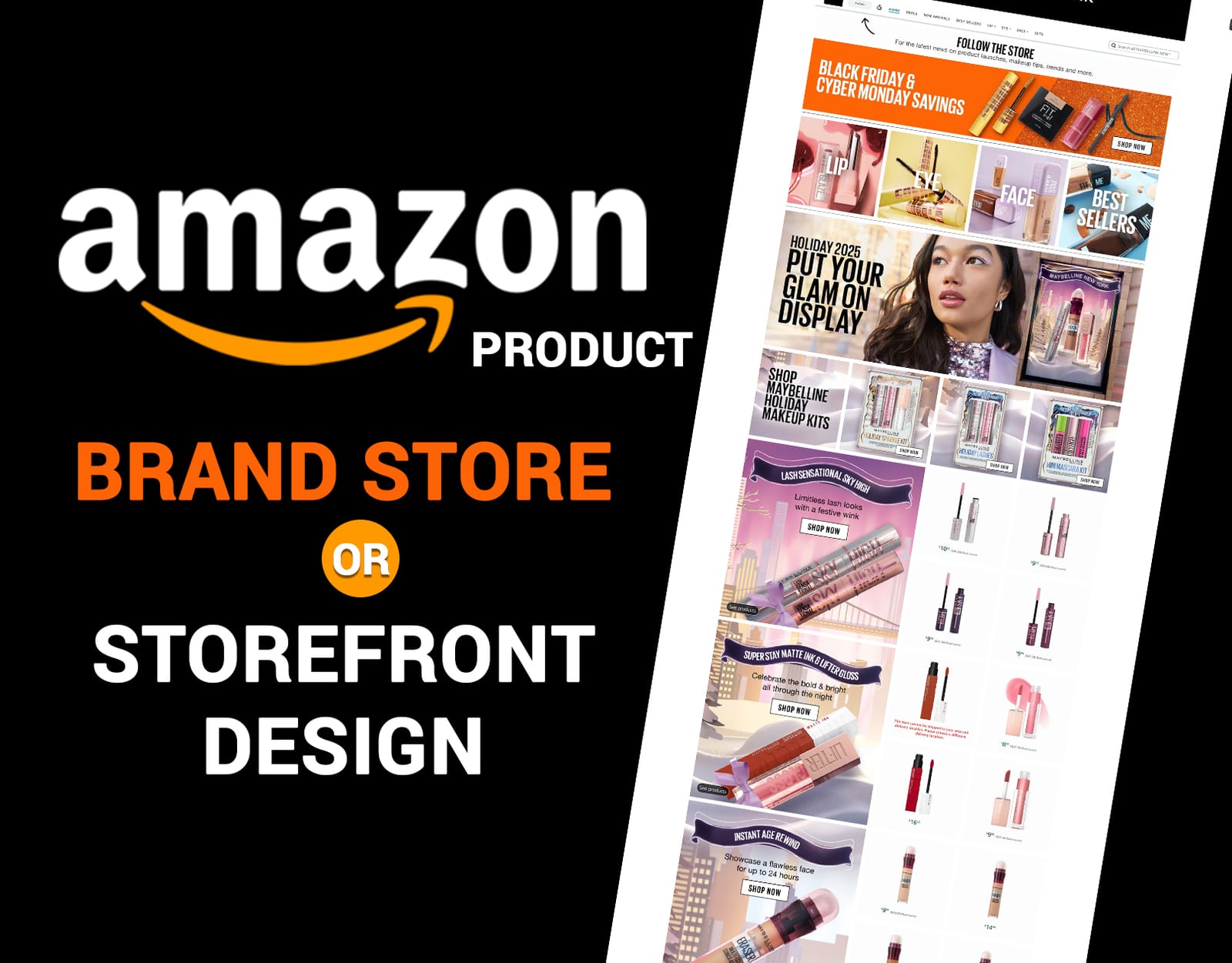 Amazon Brand Store or Storefront Design for Cosmetics & Skincare