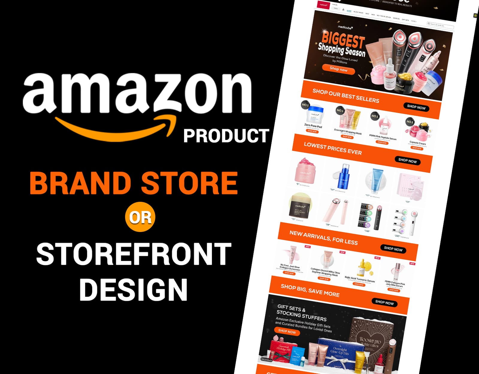 Amazon Brand Store or Storefront Design for Beauty & Skincare Device